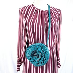 Turquoise Blue Rosetta Crossbody Bag